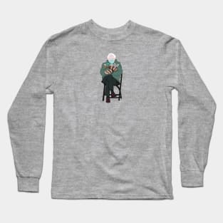 Bernie with his mittens and friends Long Sleeve T-Shirt